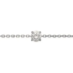 Bracelet femme argent rhodié blanc serti griffe serti griffe classique - VWZ00YZV