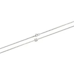 Bracelet femme argent rhodié blanc serti griffe serti griffe classique - VWZ00YZV