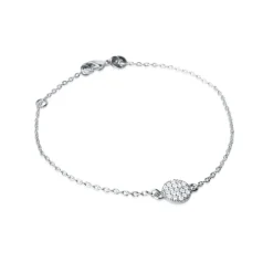 Bracelet femme argent rhodié blanc serti griffe rond - VWZ45YZV
