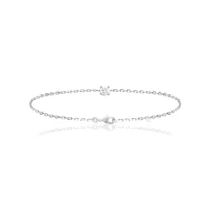 Bracelet femme argent rhodié blanc serti griffe classique - VW3004ZV