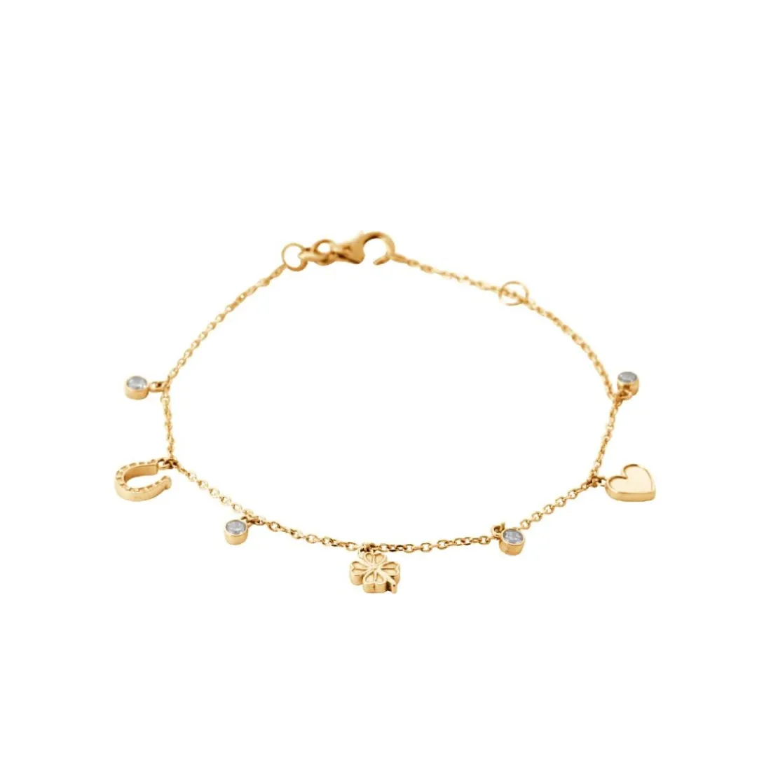 Bracelet femme fantaisie porte-bonheurs plaqué or Maison de la Bijouterie UW3UZUZV