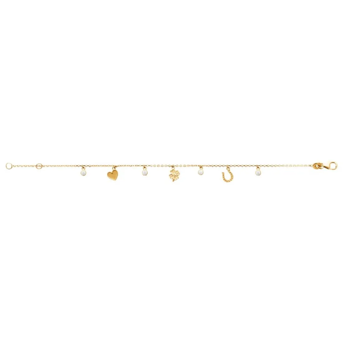 Bracelet femme fantaisie porte-bonheurs plaqué or Maison de la Bijouterie UW3UZUZV