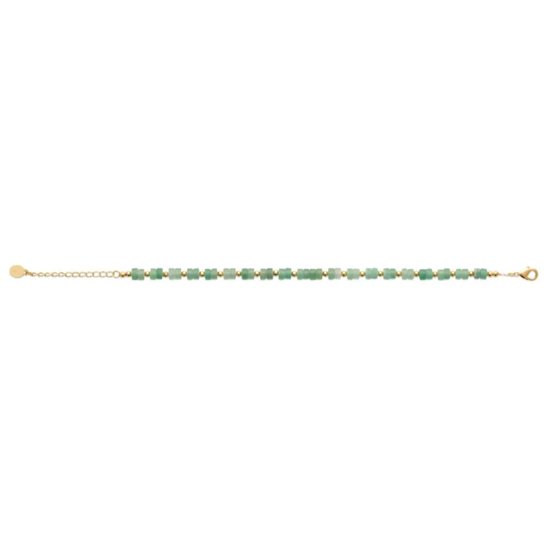 Bracelet femme fantaisie quartzite vert plaqué or Maison de la Bijouterie UW34Y5ZV