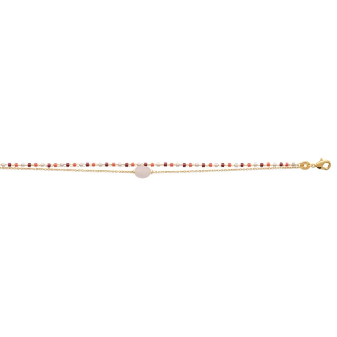 Bracelet femme fantaisie quartz rose plaqué or Maison de la Bijouterie UW3Y3WZV