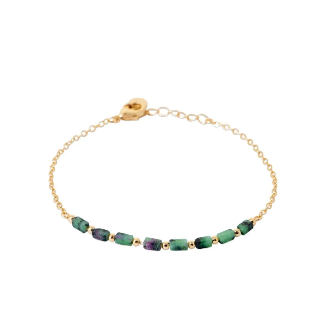 Bracelet femme fantaisie rubis zoisite plaqué or Maison de la Bijouterie UW3VWWZV