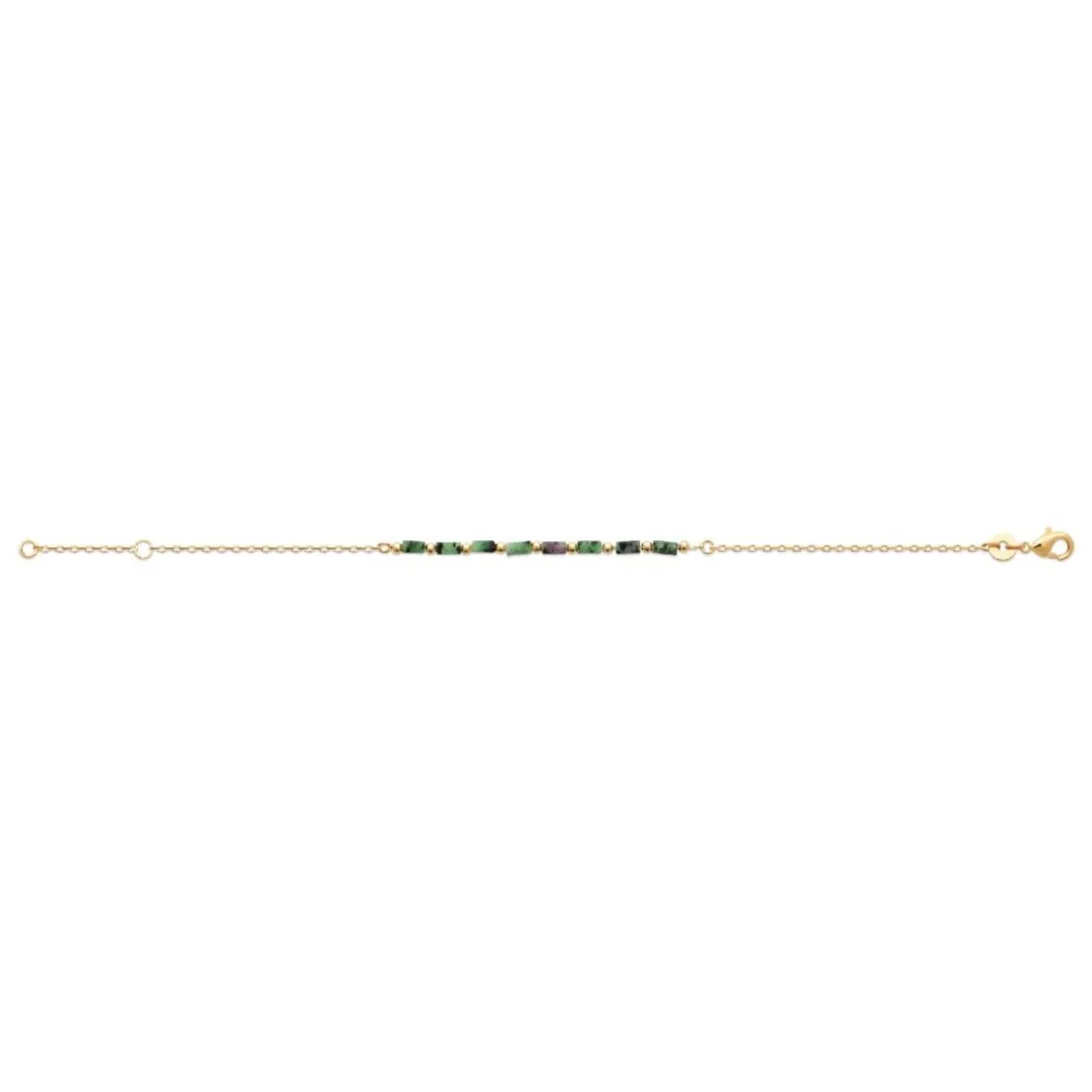 Bracelet femme fantaisie rubis zoisite plaqué or Maison de la Bijouterie UW3VWWZV