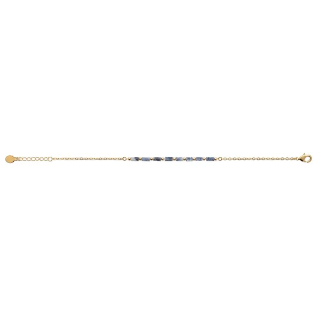 Bracelet femme fantaisie sodalites bleues plaqué or Maison de la Bijouterie UW3VW6ZV