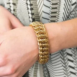 Bracelet femme maille américaine plaqué or - YZYYY0ZU