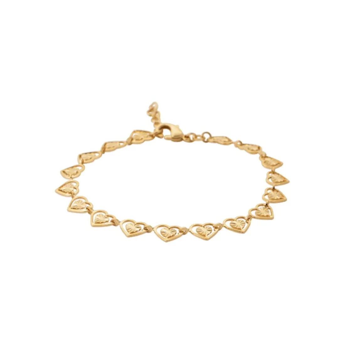Bracelet femme maille cœur fantaisie plaqué or Maison de la Bijouterie YUZ00VZV