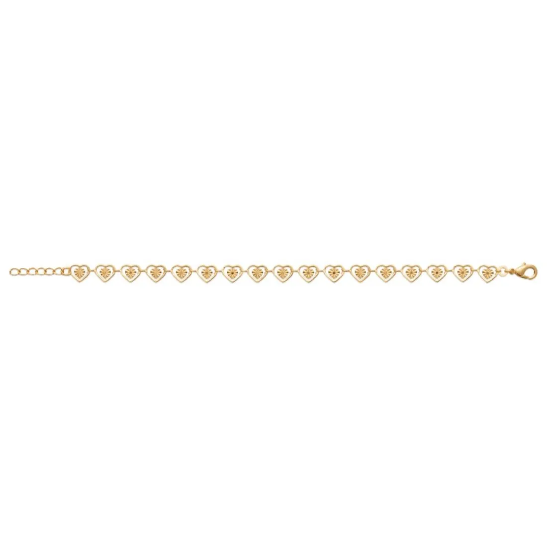 Bracelet femme maille cœur fantaisie plaqué or Maison de la Bijouterie YUZ00VZV