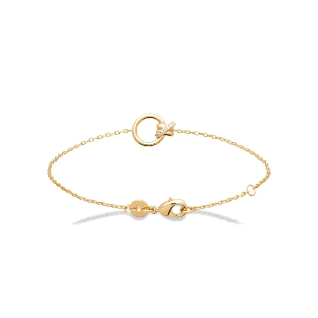 Bracelet femme maillon rond oxydes plaqué or Maison de la Bijouterie UW3UZVZV