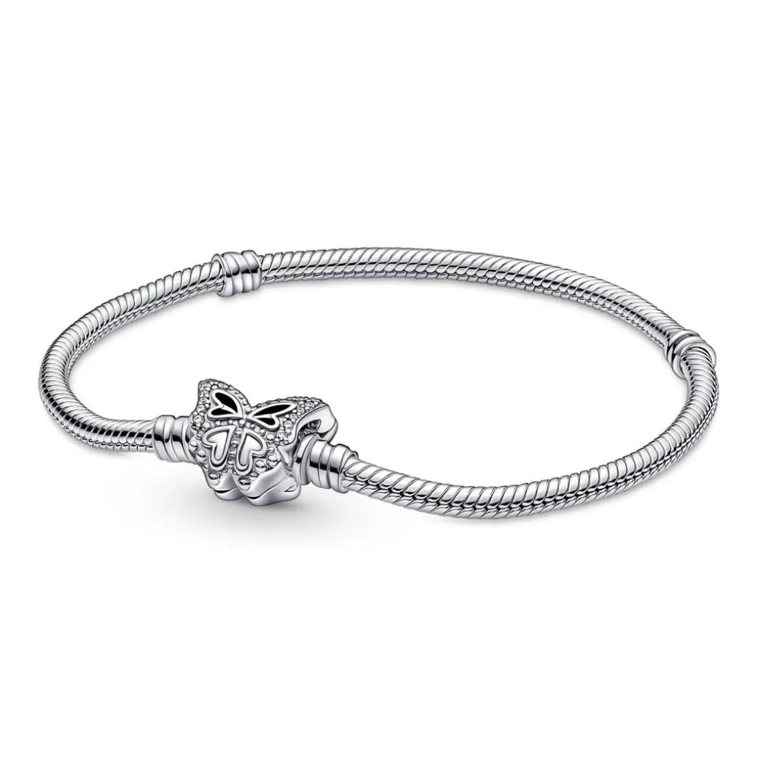 Bracelet Femme Pandora Moments maille serpent & fermoir papillon