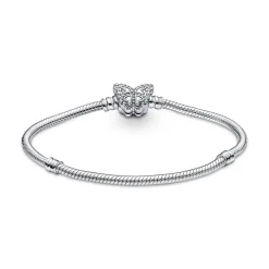 Bracelet Femme Pandora Moments maille serpent & fermoir papillon