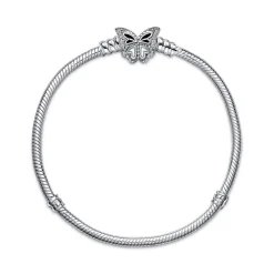 Bracelet Femme Pandora Moments maille serpent & fermoir papillon