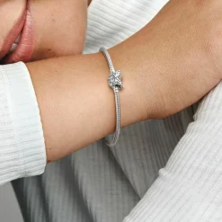 Bracelet Femme Pandora Moments maille serpent & fermoir papillon