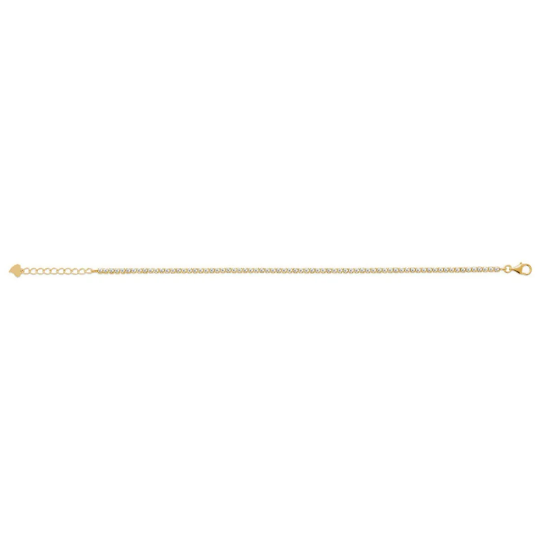 Bracelet femme plaqué or blanc serti griffe - UW3YVYZV