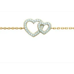 Bracelet Femme plaqué or double coeurs Maison de la Bijouterie UWZ6V6ZV