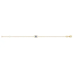 Bracelet femme plaqué or œil pierre bleue Maison de la Bijouterie UW3U5VZV