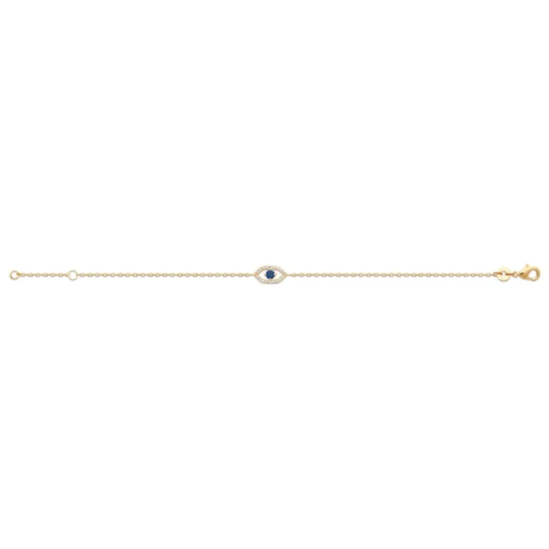Bracelet femme plaqué or œil pierre bleue Maison de la Bijouterie UW3U5VZV