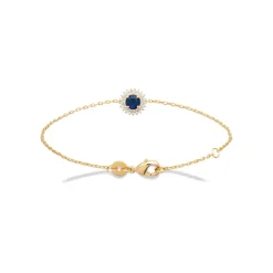 Bracelet femme plaqué or oxyde et pierre bleue Maison de la Bijouterie UW3UVZZV