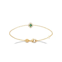 Bracelet femme plaqué or oxyde et pierre verte Maison de la Bijouterie UW3UV4ZV
