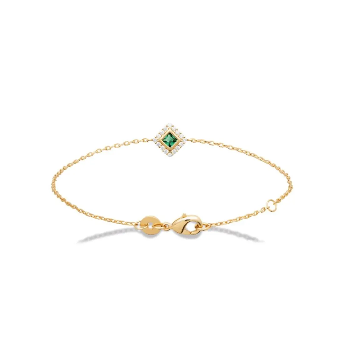 Bracelet femme plaqué or oxyde et pierre verte Maison de la Bijouterie UW3UV4ZV