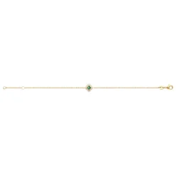 Bracelet femme plaqué or oxyde et pierre verte Maison de la Bijouterie UW3UV4ZV