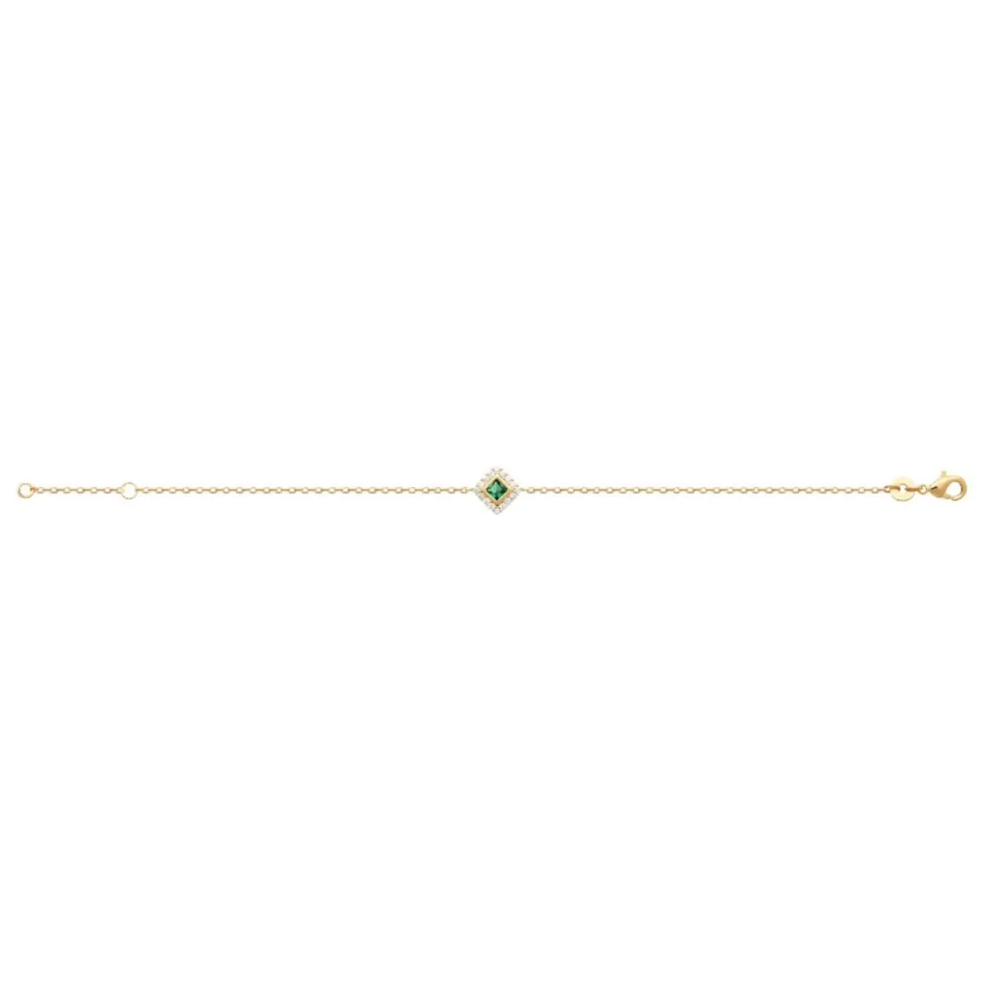 Bracelet femme plaqué or oxyde et pierre verte Maison de la Bijouterie UW3UV4ZV