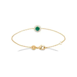 Bracelet femme plaqué or oxyde et pierre verte Maison de la Bijouterie UW3UVYZV