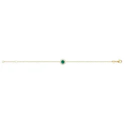 Bracelet femme plaqué or oxyde et pierre verte Maison de la Bijouterie UW3UVYZV