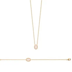 Bracelet femme plaqué or quartz rose - UW3ZY6ZV