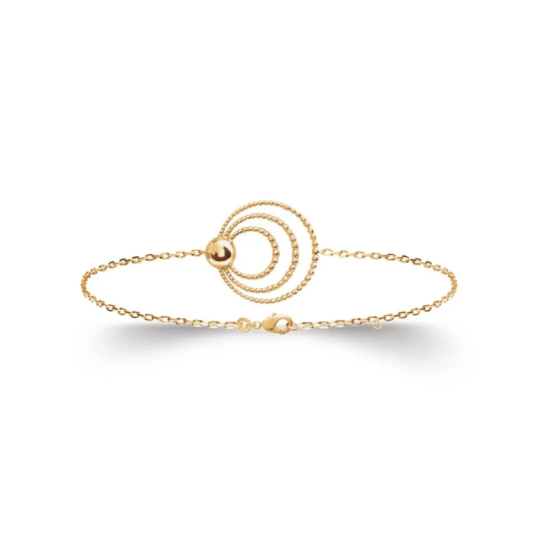 Bracelet femme plaqué or triple rond Maison de la Bijouterie UYZ6Y6ZV
