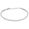 Bracelet femme rivière argent rhodié blanc serti griffe - VW306VZV
