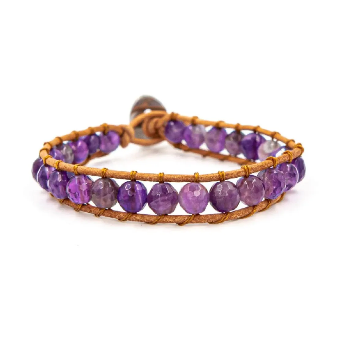 Bracelet Femme Sloya Améthyste et cuir