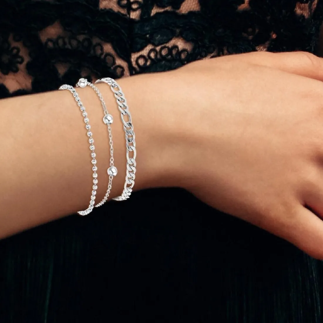 Bracelet Femme So Charm - B2371-ARGENT+B2384-ARGENT+B2386-ARGENT - Bracelets Mode Argentés