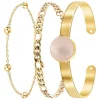 Bracelet Femme So Charm - B2371-DORE+B2384-DORE+B2494-ROSE - Bracelets Mode Dorés