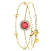 Bracelet Femme So Charm - B2125-ROUGE+B2371-DORE - Bracelet Mode Doré