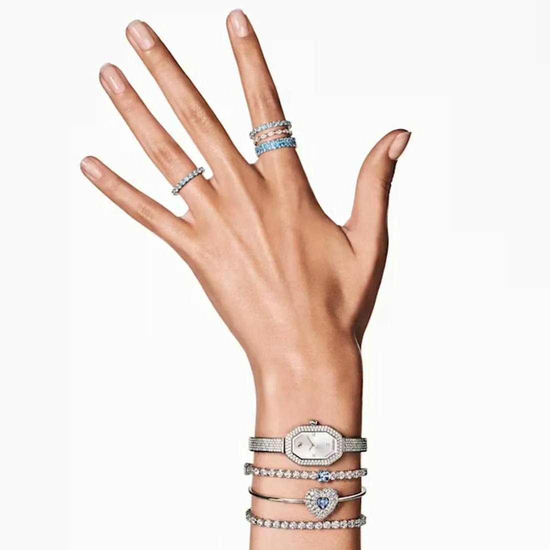 Bracelet Femme Swarovski Hyperbola Soft Heartt - 5680393 bleu,argent