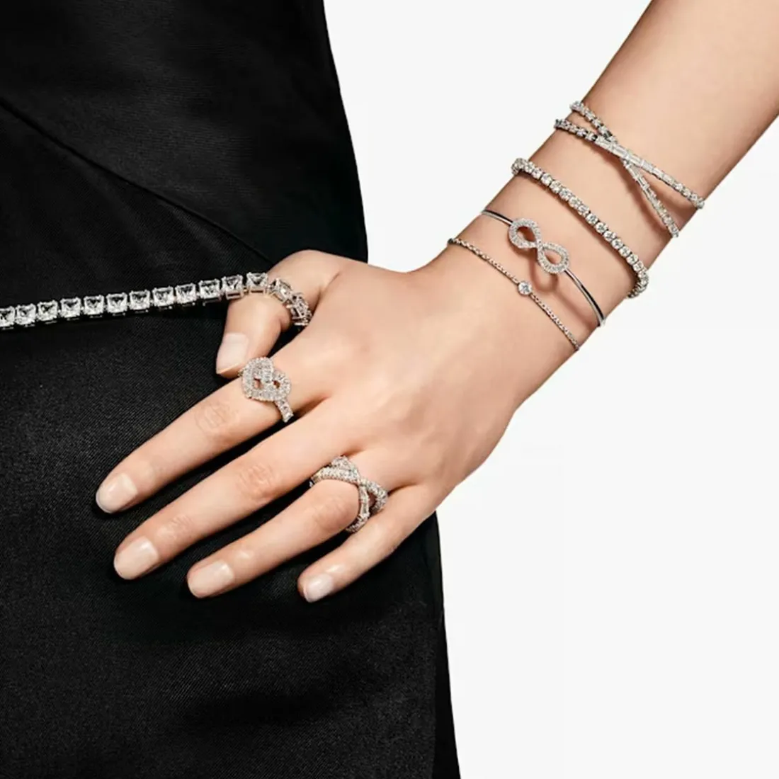Bracelet Femme Swarovski Hyperbola Soft - 5684049 blanc,argent