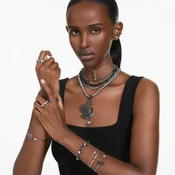 Bracelet Femme Swarovski Swan - 568824 noir,doré rose