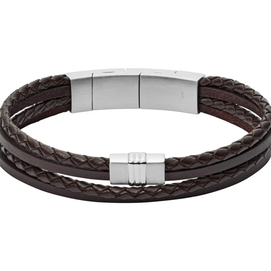 Bracelet Fossil Bijoux JF02934040 - Bracelet Cuir Marron Homme