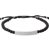 Bracelet Fossil JF03247040 - VINTAGE CASUAL Noir Pierre de lave 17 - 25 cm Acier Homme