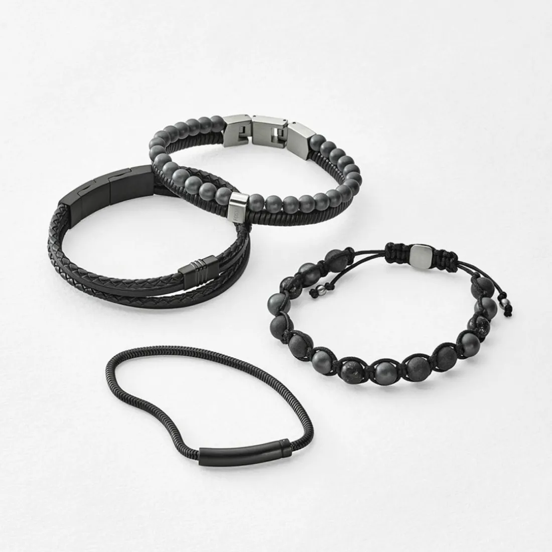 Bracelet Fossil Vintage Casual JF03098001 - Acier Noir Homme
