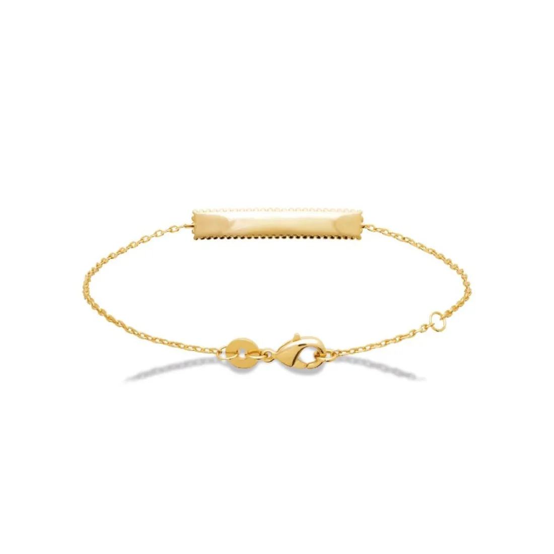 Bracelet gourmette femme plaque à graver plaqué or Maison de la Bijouterie UYY0Y5ZV