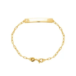 Bracelet gourmette femme plaque à graver plaqué or Maison de la Bijouterie UYY0Y6ZV