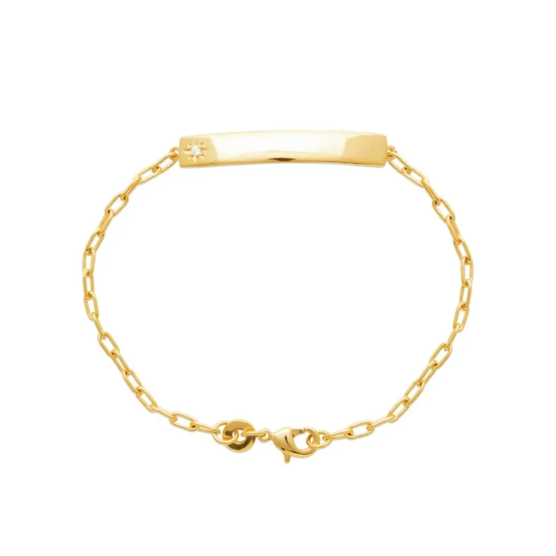 Bracelet gourmette femme plaque à graver plaqué or Maison de la Bijouterie UYY0Y6ZV