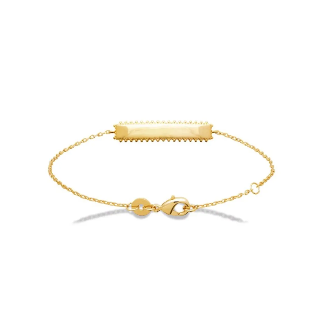 Bracelet gourmette femme plaque à graver plaqué or Maison de la Bijouterie UYY0Y4ZV