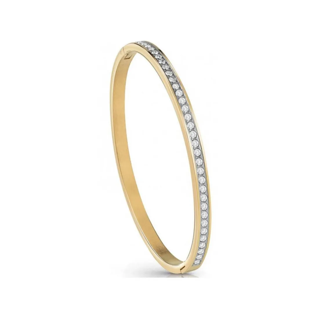 Bracelet Guess Bijoux JUBB02248JWYGS - Jonc acier rhodié pavé cristaux Femme