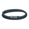 Bracelet Homme Boss Bijoux Ares 1580494 - Cuir, Acier Bleu