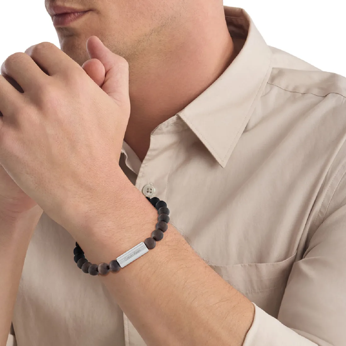 Bracelet Homme Calvin Klein Bijoux - 35000426 Acier Noir, Marron